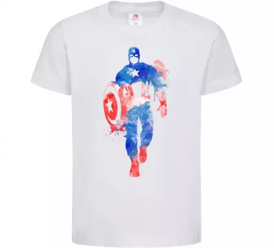 Детская футболка Капітан Америка фарба Белый фото