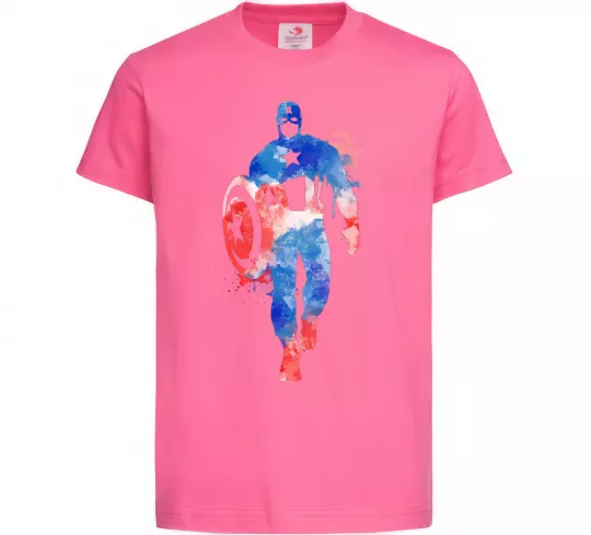 Детская футболка Капітан Америка фарба Ярко-розовый фото