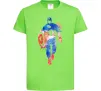 Детская футболка Капітан Америка фарба Лаймовый фото