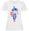 Жіноча футболка Капітан Америка фарба Білий фото