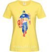 Женская футболка Капитан Америка краска кляксы Лимонный фото