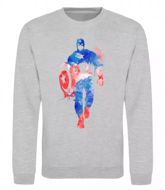 Свитшот Капітан Америка фарба Серый меланж фото