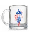 Чашка скляна Капитан Америка краска кляксы Прозорий фото