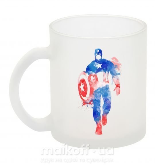 Чашка скляна Капитан Америка краска кляксы Фроузен фото