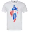 Чоловіча футболка Капітан Америка фарба Білий Чоловіча футболка Капітан Америка фарба Білий фото