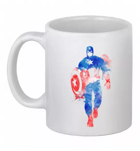Чашка керамическая Капітан Америка фарба Белый фото