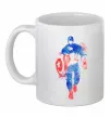 Чашка керамическая Капітан Америка фарба Белый фото