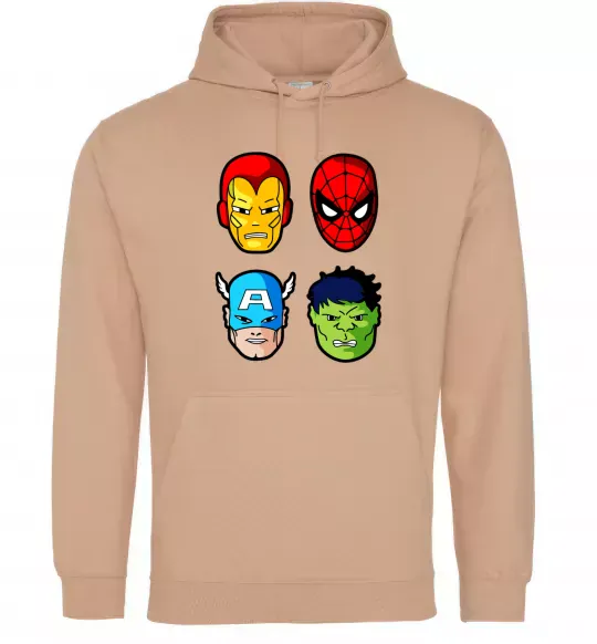 Мужская толстовка (худи) Марвел герої Песочный фото