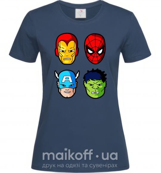 Жіноча футболка Марвел герои Темно-синій фото