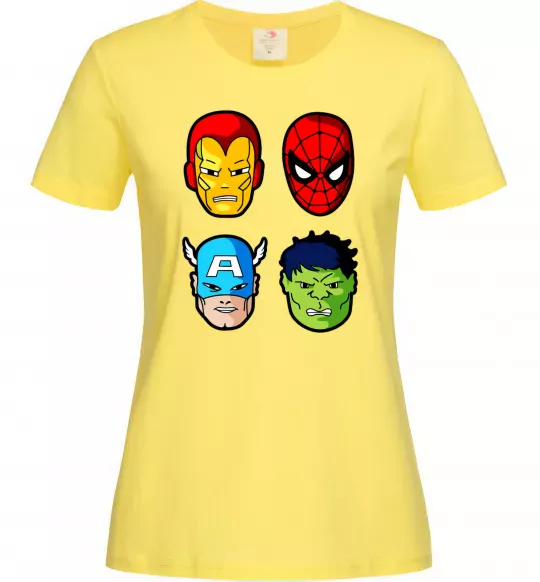 Женская футболка Марвел герої Лимонный фото