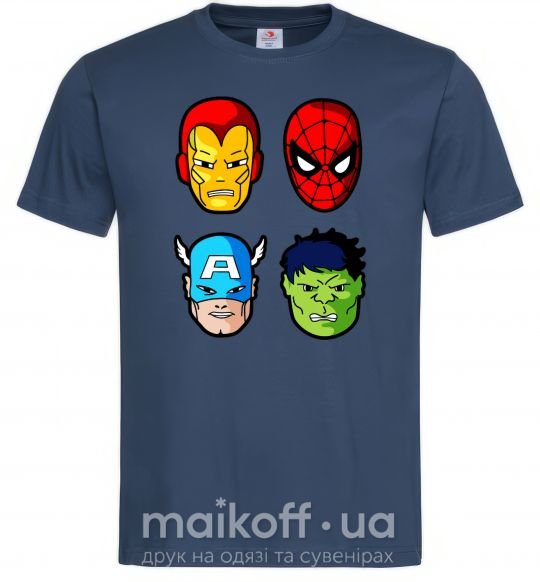 Мужская футболка Марвел герои Темно-синий фото