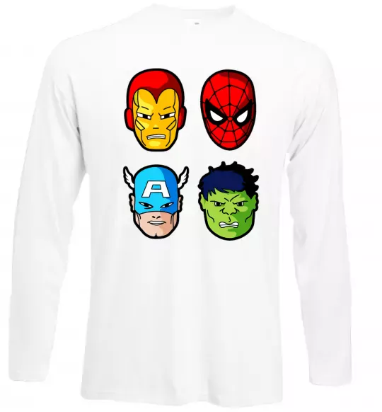 Лонгслів Марвел герої Білий фото