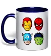 Чашка с цветной ручкой Марвел герої Глубокий темно-синий фото