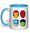 Чашка с цветной ручкой Марвел герої Голубой фото