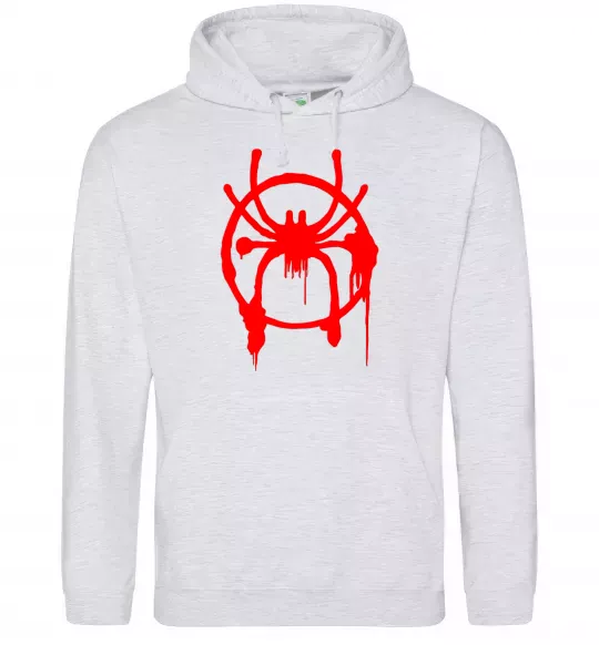 Женская толстовка (худи) Паук Майлз Моралес Серый меланж фото