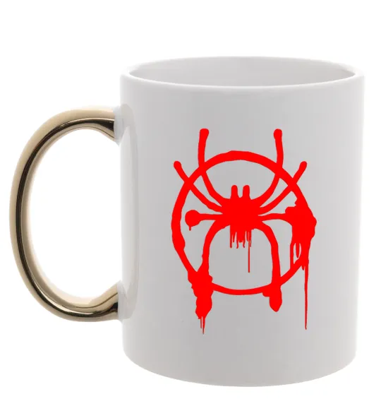 Чашка з кольоровою ручкою Паук Майлз Моралес Золото фото