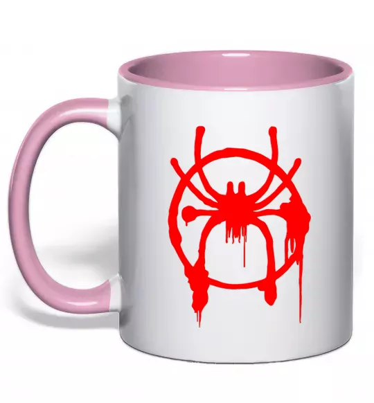 Чашка з кольоровою ручкою Паук Майлз Моралес Ніжно рожевий фото