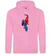 Чоловіча толстовка (худі) Людина павук з павутиною Рожевий фото