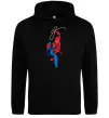 Мужская толстовка (худи) Людина павук з павутиною Черный фото