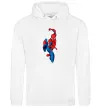 Мужская толстовка (худи) Людина павук з павутиною Белый фото
