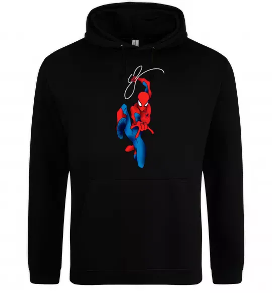 Жіноча толстовка (худі) Людина павук з павутиною Чорний фото