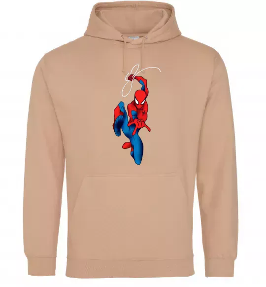 Жіноча толстовка (худі) Людина павук з павутиною Пісочний фото