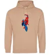 Жіноча толстовка (худі) Людина павук з павутиною Пісочний фото