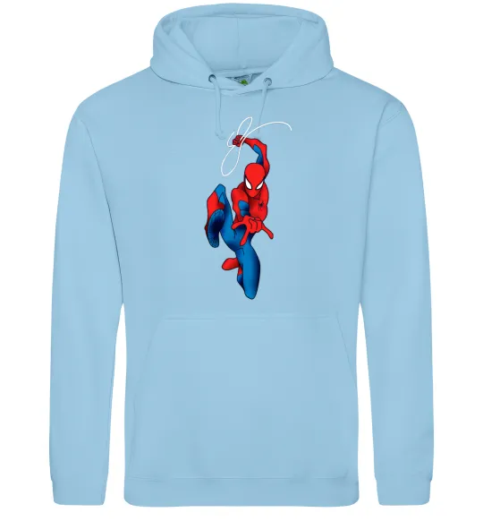 Жіноча толстовка (худі) Людина павук з павутиною Блакитний фото