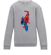Детский Свитшот Людина павук з павутиною Серый меланж фото