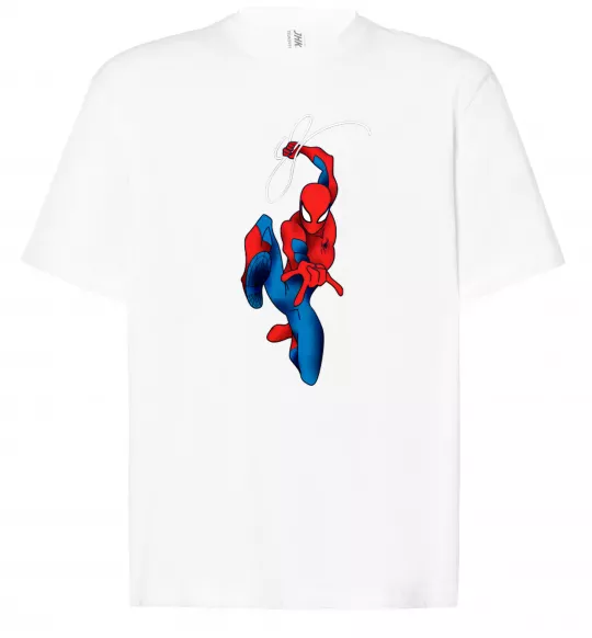 Футболка Оверсайз Людина павук з павутиною Білий фото