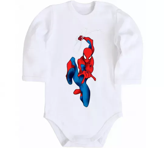 Детский боди Людина павук з павутиною Белый фото