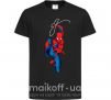 Детская футболка Человек паук с паутиной Черный фото
