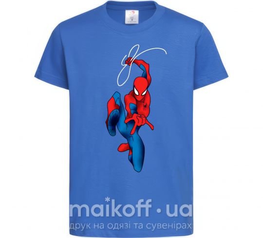 Детская футболка Человек паук с паутиной Ярко-синий фото