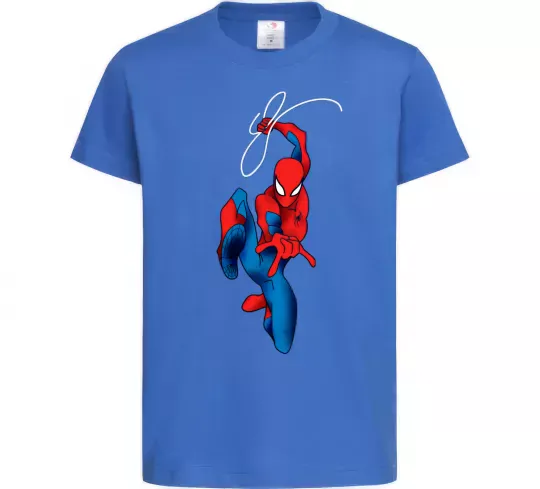 Детская футболка Людина павук з павутиною Ярко-синий фото