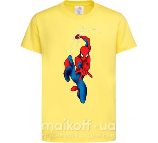 Детская футболка Человек паук с паутиной Лимонный фото