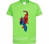 Детская футболка Человек паук с паутиной Лаймовый фото