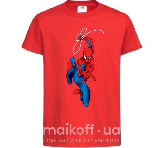 Дитяча футболка Человек паук с паутиной Червоний фото