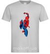 Мужская футболка Человек паук с паутиной Серый фото