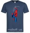 Мужская футболка Человек паук с паутиной Темно-синий фото