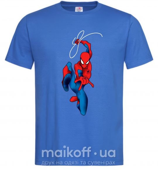Мужская футболка Человек паук с паутиной Ярко-синий фото