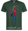 Мужская футболка Человек паук с паутиной Темно-зеленый фото