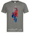 Мужская футболка Человек паук с паутиной Графит фото