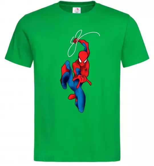 Чоловіча футболка Людина павук з павутиною Зелений фото