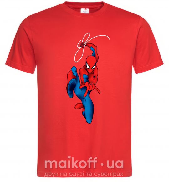 Чоловіча футболка Человек паук с паутиной Червоний фото