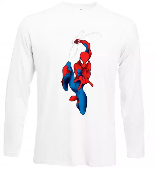 Лонгслив Людина павук з павутиною Белый фото