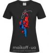 Жіноча футболка Человек паук с паутиной Чорний фото