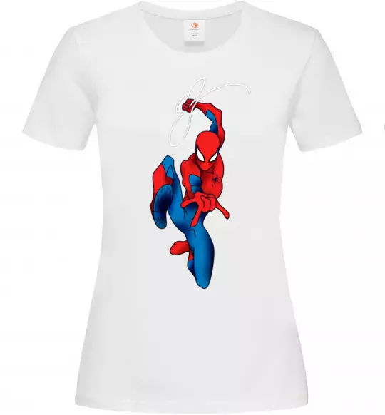 Женская футболка Людина павук з павутиною Белый фото