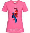 Жіноча футболка Человек паук с паутиной Яскраво-рожевий фото