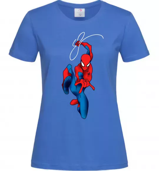 Женская футболка Людина павук з павутиною Ярко-синий фото