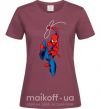Женская футболка Человек паук с паутиной Бордовый фото